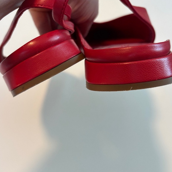 M. Gemi Red Pointed Slingback Leather Flats 7.5 Italy Leather Luxe - Picture 6 of 10
